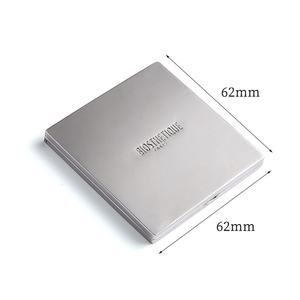 Dual Sided Square Shape Silver Plated Debossed Custom Logo <b>Compact</b> Pocket <b>Mirrors</b> - Product Image 4
