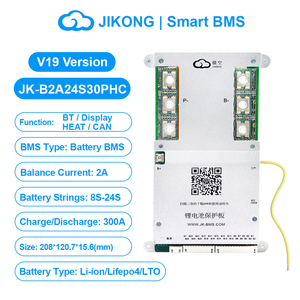 JIKONG BMS V19 JK-B2A24S30P 8S-24S 300A 24V-48V-72V Batteries Li-Ion LiFePo4 LTO avec équilibrage actif intelligent et prise en charge RS485/CANBUS - Product Image 1