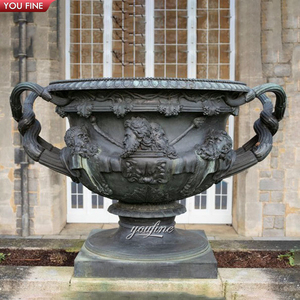 Grands <span class=keywords><strong>pots</strong></span> à fleurs <span class=keywords><strong>en</strong></span> bronze pour jardin avec oreilles de statue - Product Image 2