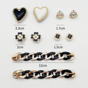 Nouveautés Luxe Bling Pierre <span class=keywords><strong>Noire</strong></span> Sabot Charme Strass Métal Décoration Accessoires Chaussures Chaussures Chaussures Décorations Chaussures Charmes - Product Image 4