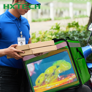 HXTECH kapalı ve açık LED gıda dağıtım kutusu reklam sırt çantası <span class=keywords><strong>Video</strong></span> monitörü dijital reklam ekranları
