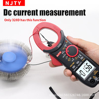 NJTY TY-328D Multimeter jepit Digital, alat pengukur elektronik frekuensi temperatur tegangan arus AC/DC Multimeter