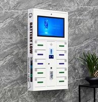 Casiers de recharge pour smartphones, système de stockage en libre-service ; prend en charge la recharge solaire ; accepte les paiements en espèces et par carte