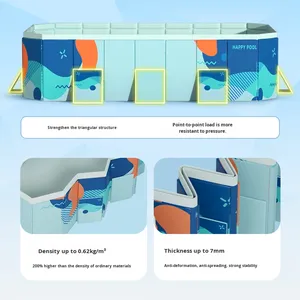 Không Inflatable <span class=keywords><strong>PVC</strong></span> 5Mm Hình Chữ Nhật Dày Có Thể Gập Lại Trọng Lượng Nhẹ 1.5Kg Trẻ Em Của Hồ Bơi Với Clip <span class=keywords><strong>Net</strong></span> Đứng Cho Ngoài Trời Sử Dụng Nhà - Product Image 2