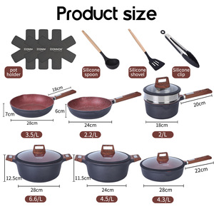 Juego de utensilios de cocina Donnor Granite de 3 piezas antiadherentes, libres de PFOA, para cocinar en la cocina - Product Image 4