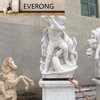 Statues de Serpent et Homme Musclé Nu en Pierre de Marbre de Bali, Décoration de Personnalité Célèbre