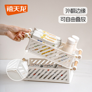 Xitianlong <b>Storage</b> Basket Rectangle Plastic With Handle For <b>Kitchen</b> Food Organization - Product Image 5