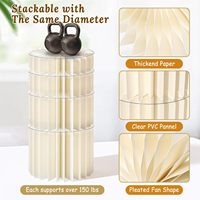 Lot de 8 supports de présentation pliables blancs en forme de cylindre, en papier et PET, pour usage intérieur, pour la restauration, les mariages et les fêtes