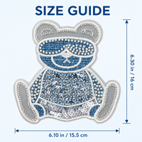 Patch brodé ours en jean bleu avec perles et paillettes, à coudre pour vestes, sweats à capuche, sacs et projets DIY