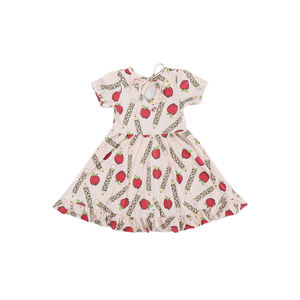 ชุดเดรสเด็กผู้หญิงผ้าไหม<span class=keywords><strong>นม</strong></span>พิมพ์ลายตามสั่ง ODM สำหรับฤดูร้อนแ<span class=keywords><strong>ละ</strong></span>เปิดเทอม เหมาะสำหรับเด็กหญิงอายุ 3 ปี แขนสั้น กระโปรงระบายชายบาน - Product Image 4