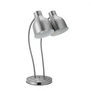 โคมไฟอุ่นอาหารไฟฟ้า 2 หัว สีเงิน รุ่น D0100X3GF08 500-1500W สำหรับร้านอาหาร บุฟเฟ่ต์ และครัวเชิงพาณิชย์ - Product Image 3