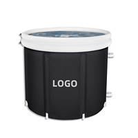 2024 Nouveau Design XXL bain de glace avec refroidisseur et filtre avec double vannes Bain de glace pliable portable