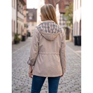 Manteau trench beige grande taille pour femme Venre 42-52, veste à capuche pour le printemps - Product Image 4