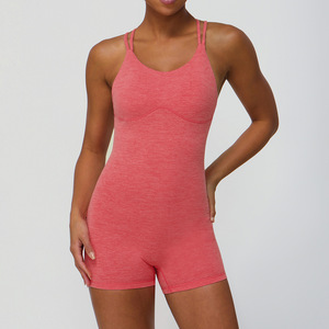 <span class=keywords><strong>Combinaison</strong></span> de sport une pièce grande taille de haute qualité pour femme, dos croisé, effet lifting des hanches, idéale pour le yoga et la gym - Product Image 3