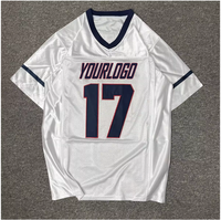 Maillot de football américain personnalisé de haute qualité, respirant, en maille, avec broderie par sublimation, motif rétro, pour le street soccer