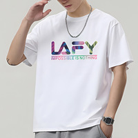 T-shirt d'été streetwear hip-hop pour homme, manches courtes, col rond, coupe ample, épaules tombantes, en coton, imprimé graphique