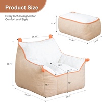 Fauteuil pouf géant moderne en forme de L pour adultes, en tissu polaire doux, garni de mousse à mémoire de forme, amovible et lavable, canapé de sol