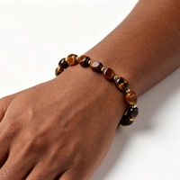 Bracelet en pierres naturelles en gros, bracelet artisanal en obsidienne de cristal de guérison