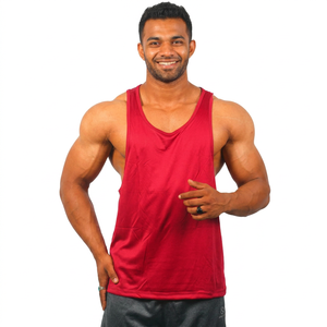 Débardeur décontracté pour homme, design de col personnalisé, léger, à séchage rapide, vêtements de sport, haut de fitness, faible MOQ en stock à prix avantageux - Product Image 1