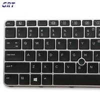 Baru untuk HP EliteBook 820 G3/820 G4/725 G3/725 G4 dengan Bingkai Perak laptop Keyboard Backlit AS