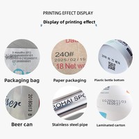 Impresora de inyección de tinta portátil pequeña para codificación de cartuchos de tinta de secado rápido, impresión de códigos QR y fechas en bolsas de embalaje de alimentos y telas