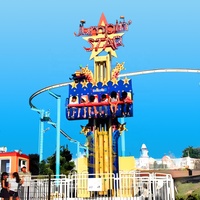 Manège Mini Tour de Chute Libre pour Enfants, Machine de Saut de Grenouille, 6 Personnes, 7m de Hauteur
