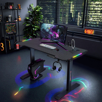 Bureau de jeu convertible au design simple avec panneaux muraux magnétiques, fixation d'accessoires personnalisable, table d'ordinateur en métal pour bureau à domicile