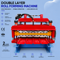 Machine populaire de formage à froid double couche pour tôles de toiture, machine de fabrication de tuiles en acier coloré 2-en-1