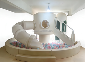Équipement de terrain de jeu intérieur géométrique naturel, maison pour enfants, tunnel, fosse <span class=keywords><strong>à</strong></span> balles ronde, toboggan rotatif, jeux doux pour café de jeux, garderie, centre commercial - Product Image 4