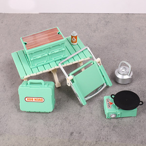 Petits jouets pour enfants, maison de jeu, chaise pliante miniature de simulation, table de pique-nique de camping, accessoires en plastique - Product Image 3