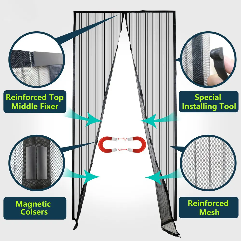 Schermo di Maglia del Portello di Schermo Magnetico Patio Porta a Chiusura automatica Zanzara Tende Maglia del Portello di Schermo