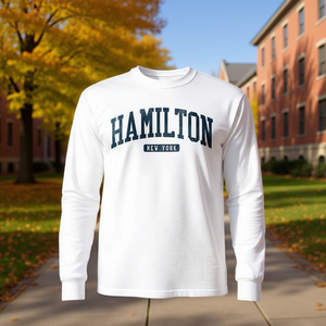 Hamilton New York T-shirt à manches longues style universitaire bleu - Product Image 3