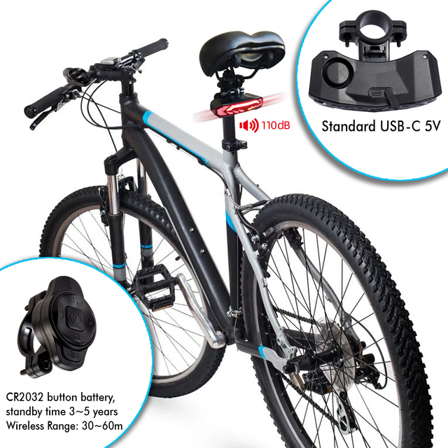 For Bicycle Rechargeable Remote Light Signals Riding Red Turn Light Usb Led Smart Motorcycle Electric With Bike Lights Led