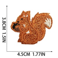 Patchs brodés thermocollants en PU à paillettes pour Thanksgiving, Halloween et Noël, motifs brodés DIY en gros