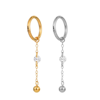 Fuxuan Anneau clicker segmenté articulé en Titane ASTM F136 avec pendentif chaîne, Boucles d'oreilles clicker, Bijoux de piercing corporel
