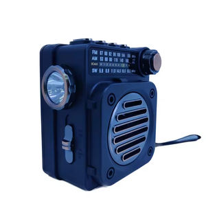 Radio AM/FM Inalámbrica Retro con Luz LED Marrón, Radio por Internet con Altavoces Dobles Integrados, Mini Altavoz Portátil de Plástico - Product Image 5