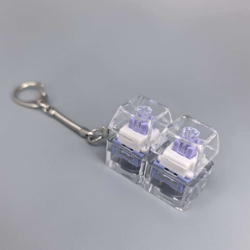 2-key Silent Mechanical Key Fidget Keychain Stress Relief Clicker Portable Bag Charm for Anxiety Relief