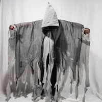 Halloween Grim Reaper Costume Hommes Effrayant Scythe Outfit Festival Mort Cosplay Dress Up Evil Spirit Stage Performance Horror Cape