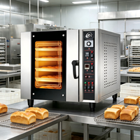 Horno eléctrico/a gas de aire caliente de 5, 8 y 10 bandejas con control de temperatura temporizado