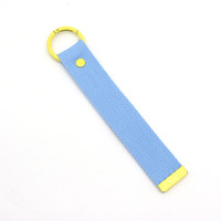 DIY Mini Custom Blank Plain Kleine Leinwand Stoff Namensschild Aufbügeln Stickerei Patch Schlüssel ring Schlüssel halter Schlüssel bund mit O-Ring