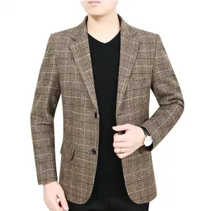 Áo Khoác Blazer Họa Tiết Lưới Thường Ngày 2021, Áo Khoác Nam Và Áo Khoác Nam Phong Cách Ý