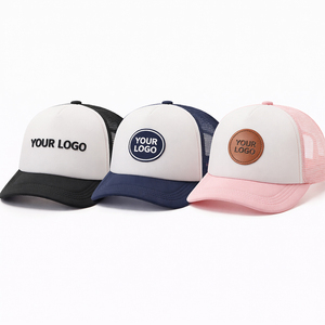 Casquette Trucker en Mousse 5 Panneaux SHINY Premium avec Logo Personnalisé, Style Y2K, Calotte Haute, Maille et Patch en Cuir sur le Devant pour Merchandising <span class=keywords><strong>de</strong></span> Marque - Product Image 1