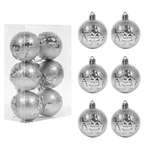 Christmas Holiday Ornament Party Decoration Glitter Christmas Tree Ornament Plastic Ball Set