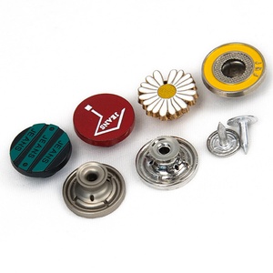 Fashion Jeans Metal <b>Buttons</b> Round Embossed Logo Nickel-Free Classic <b>Button</b> 15mm 17mm Custom Rivets Jeans <b>Button</b> - Product Image 6