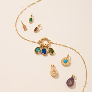 Colgante <span class=keywords><strong>de</strong></span> Moda en Acero Inoxidable Chapado en Oro con Forma <span class=keywords><strong>de</strong></span> Gota <span class=keywords><strong>de</strong></span> <span class=keywords><strong>Agua</strong></span>, Amatista y Turquesa para Mujer - Product Image 3