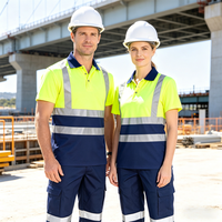 Ropa de trabajo de alta visibilidad Logotipo personalizado Ropa DE TRABAJO reflectante de alta visibilidad Camisas de seguridad de construcción de minería de gas de petróleo de manga corta