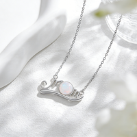 Collier pendentif en opale argentée Moyu Jewelry Fashion, chaîne en argent sterling 925, colliers pour maman, cadeau pour femme