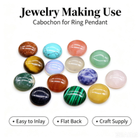 Cabochon rond en pierre naturelle, 12 couleurs, pierre polie en forme de dôme pour la fabrication de bagues, pendentifs et bijoux DIY