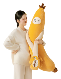 Slimme Bananenkoning Pluche Lichaamskussen, Verwarmende Aanraak Slaapmiddel met Bluetooth Opnamefunctie, Lange Arm Kussen voor Volwassenen en Zijslapers - Product Image 1