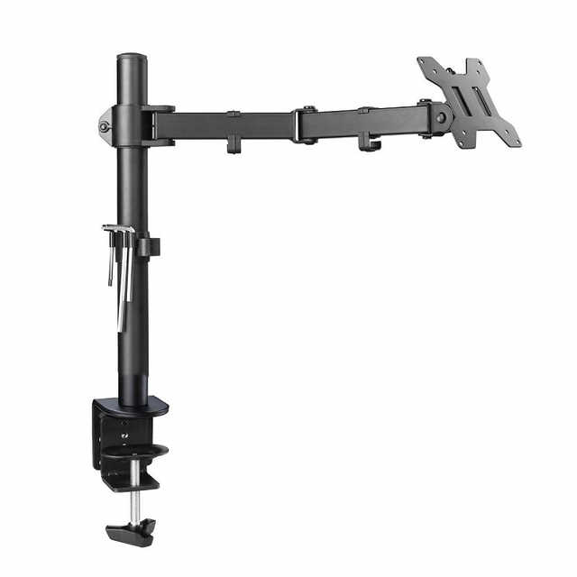 Single Arm Monitor Mount Stand 10-27 Inch Screen Bracket Maximum Tilt Angle 90 Degrees New & Stock 32 Inches